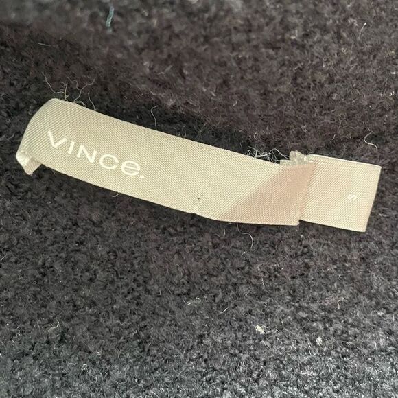 Vince Boucle Navy Blue White Striped Cardigan Open Front Small - Picture 5 of 7